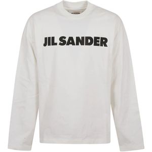 Jil Sander, Tops, Heren, Wit, L, Katoen, T-Shirts