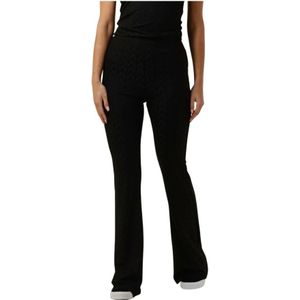 Alix The Label, Broeken, Dames, Zwart, XS, Flared Jacquard Gebreide Broek