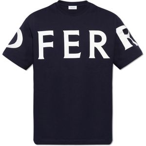 Salvatore Ferragamo, Bedrukt T-shirt Zwart, Heren, Maat:L