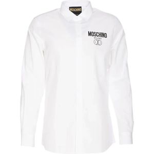 Moschino, Overhemden, Heren, Wit, M, Katoen, Klassieke Franse Kraag Overhemd
