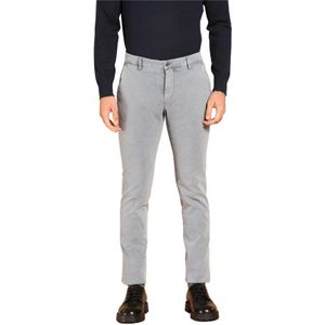 Mason's, Broeken, Heren, Grijs, L, Katoen, Gemarmerde Stretch Chino Broek