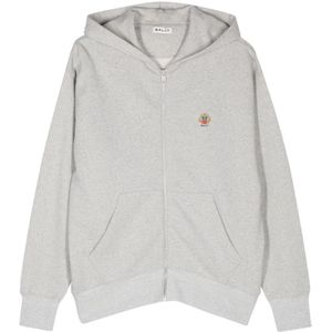 Bally, Sweatshirts & Hoodies, Heren, Grijs, L, Katoen, Grijze Sweater met Logo Borduursel