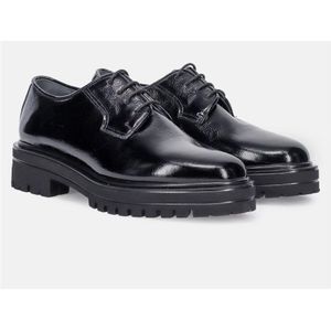 Sangiorgio, Schoenen, Dames, Zwart, 37 EU, Leer, Stijlvolle zwarte veterschoenen