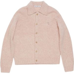 Acne Studios, Truien, Heren, Roze, M, Roze Melange Gebreide Trui