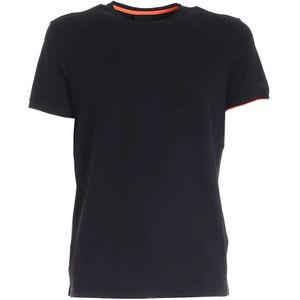 Rrd, Varsity Stripe Casual T-Shirt Zwart, Heren, Maat:L