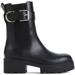 Givenchy, Schoenen, Dames, Zwart, 36 EU, Leer, Zwarte Enkellaarsjes met 5cm Hak