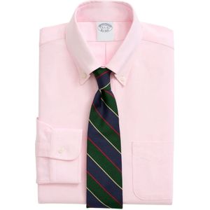 Brooks Brothers, Roze Regular Fit Oxford Overhemd met Button-Down Kraag Roze, Heren, Maat:3XL