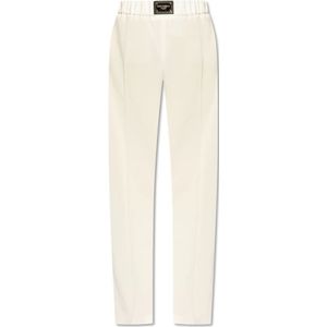 Dolce & Gabbana, Broeken, Dames, Beige, S, Wol, Hoge taille broek