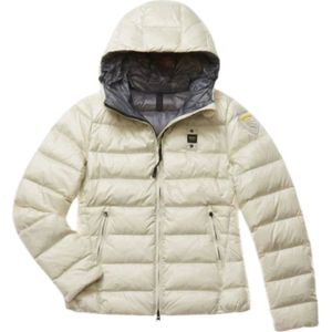 Blauer, Gewatteerde Nylon Pufferjas met Capuchon Beige, Dames, Maat:L