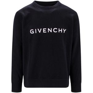 Givenchy, Katoenen sweatshirt met logo Zwart, Heren, Maat:XL