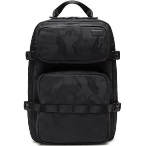 Diesel, Dsrt Backpack - Utility backpack in printed nylon Zwart, Heren, Maat:ONE Size