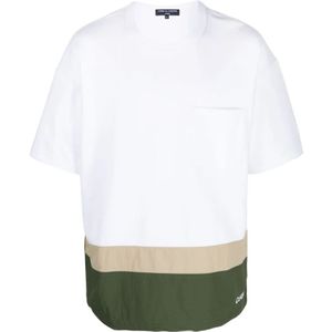 Comme des Garçons, Logo-Print T-Shirt en Polo Collectie Wit, Heren, Maat:M