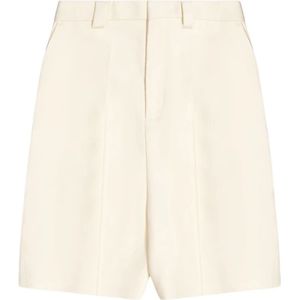 Laneus, Korte broeken, Dames, Beige, S, Hoge Taille Regular Fit Bermuda Shorts
