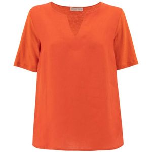 Le Tricot Perugia, Blouses & Shirts, Dames, Oranje, L, Linnen, Blouses