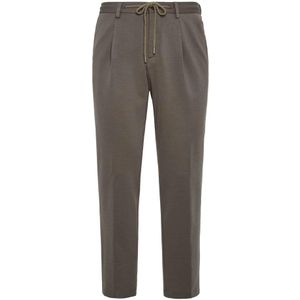 Boggi Milano, Broeken, Heren, Beige, M, Wol, B Tech Wollen Broek