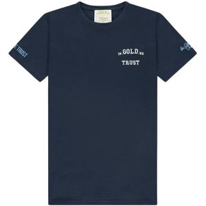 In Gold We Trust, Navy Pusha T-Shirt Blauw, Heren, Maat:L