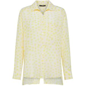 Seventy, Zijden blouse met polkadot voor vrouwen Geel, Dames, Maat:S