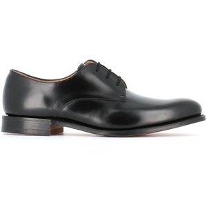 Church's, Klassieke zwarte leren platte schoenen Zwart, Heren, Maat:44 EU