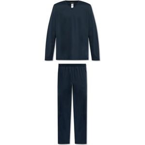 Hanro, Nachtkleding & Lounge, Heren, Blauw, M, Tweed, Tweedelige pyjama