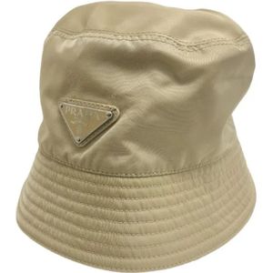 Prada Vintage, Pre-owned Fabric hats Beige, unisex, Maat:ONE Size