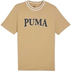 Puma, Tops, Heren, Beige, M, Katoen, Beige Grafische Squad Katoenen T-shirt