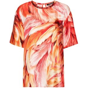 Roberto Cavalli, Oranje T-shirt en Polo Collectie Oranje, Dames, Maat:S