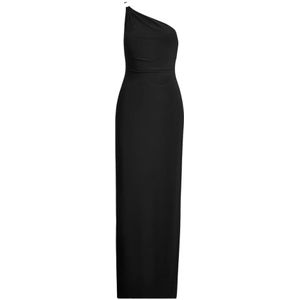 Ralph Lauren, Kleedjes, Dames, Zwart, S, Polyester, Elegante One Shoulder Avondjurk