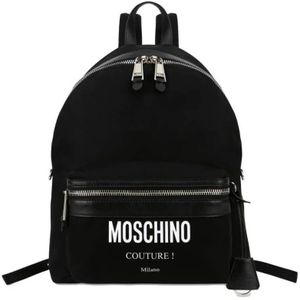 Moschino, Milano Couture Rugzak voor Heren Zwart, Heren, Maat:ONE Size