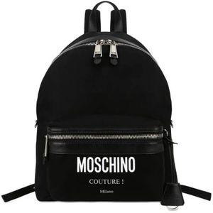 Moschino, Tassen, Heren, Zwart, ONE Size, Milano Couture Rugzak voor Heren