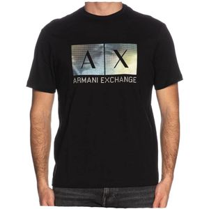 Armani Exchange, Tops, Heren, Zwart, M, Katoen, T-Shirts