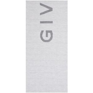 Givenchy, Dubbelzijdig Parel Grijs Sjaal Grijs, unisex, Maat:ONE Size