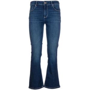 Fracomina, Jeans, Dames, Blauw, W31, Katoen, Flare Cropped Jeans met Push Up Effect