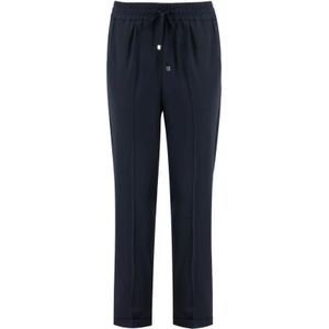 Kiton, Handgemaakte Zachte Virgin Wol Trainingsbroeken Blauw, Dames, Maat:XS