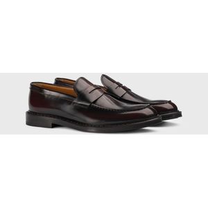 Doucal's, Schoenen, Heren, Rood, 43 EU, Leren Penny loafer voor heren | burgundy