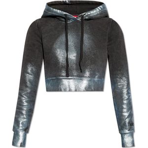 Diesel, Sweatshirts & Hoodies, Dames, Grijs, L, Katoen, F-Slimmy-Hood-N1 hoodie