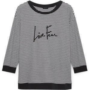 Fiorella Rubino, Sweatshirts & Hoodies, Dames, Veelkleurig, S, Katoen, Gestreept T-shirt met Logoprint