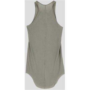 Rick Owens, Tops, Dames, Groen, XS, Geribbelde Tanktop Basic Viscose