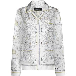 Fabiana Filippi, Blouses & Shirts, Dames, Veelkleurig, S, Wit Overhemd Elegante Stijl