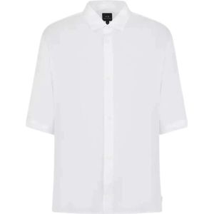 Armani Exchange, Overhemden, Heren, Wit, XL, Oversized Overhemd
