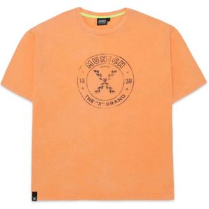 Munich, Tops, Heren, Oranje, XL, Katoen, Vintage Casual T-shirt