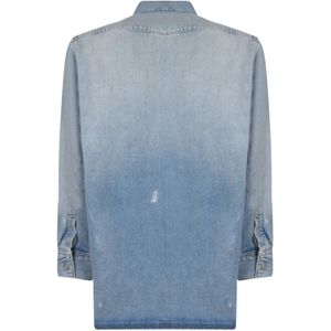 Acne Studios, Overhemden, Heren, Blauw, S, Denim, Blauwe Denim Shirt met Zakken