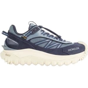 Moncler, Schoenen, Heren, Blauw, 45 EU, Leer, Trail Grip Blauwe Sneakers met Vibram Zool