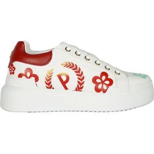 Pollini, Sneakers met bloemenprint Wit, Dames, Maat:40 EU