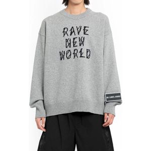 44 Label Group, Truien, Heren, Grijs, L, Wol, Donker Stalen Rave Kelvin Crewneck Sweater