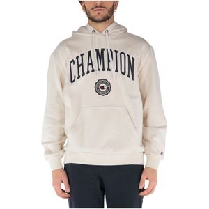 Champion, Sweatshirts & Hoodies, Heren, Beige, L, Katoen, Hoodie Sweatshirt