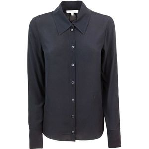 Patrizia Pepe, Blouses & Shirts, Dames, Zwart, M, Zwarte lichtgewicht regular fit shirt voor vrouwen