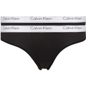 Calvin Klein, Ondergoed, Dames, Zwart, L, 2P Thong Thong