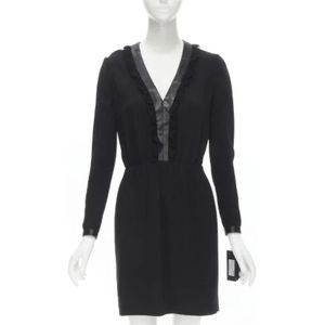 Saint Laurent Vintage, Pre-owned, Dames, Zwart, S, Tweed, Pre-owned Acetate dresses