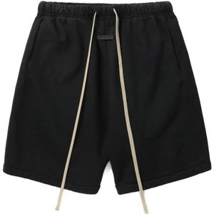 Fear Of God, Korte broeken, Heren, Zwart, S, Katoen, Zwarte Bermuda Shorts Jersey Weefsel