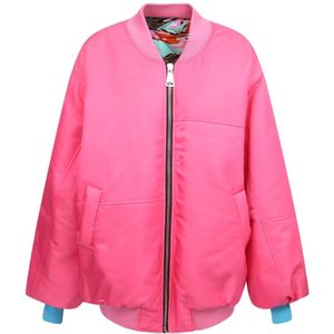 Khrisjoy, Jassen, Dames, Roze, M, Polyester, Logo Print Bomberjack